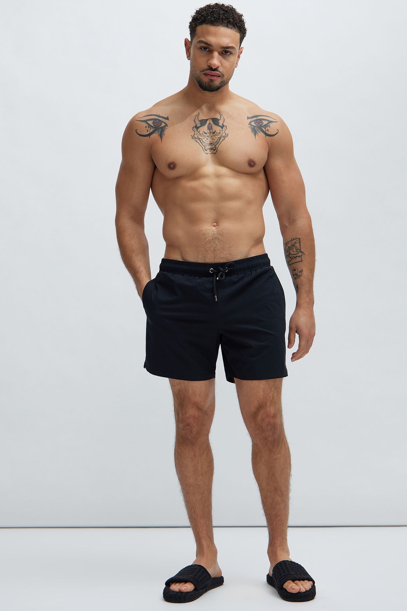 Montez Stretch Swim Trunk Mid - Black - HCWP