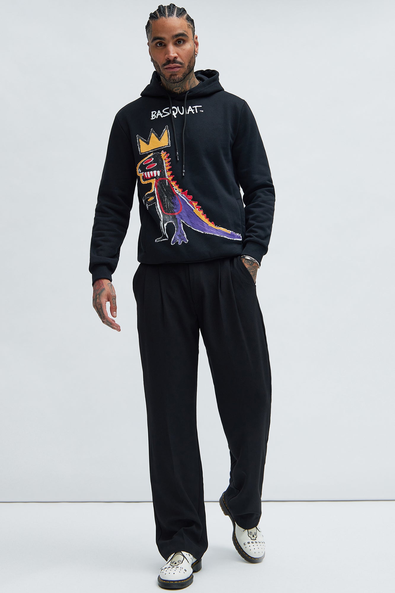 Basquiat Dinosaur Hoodie - Black - HCWP