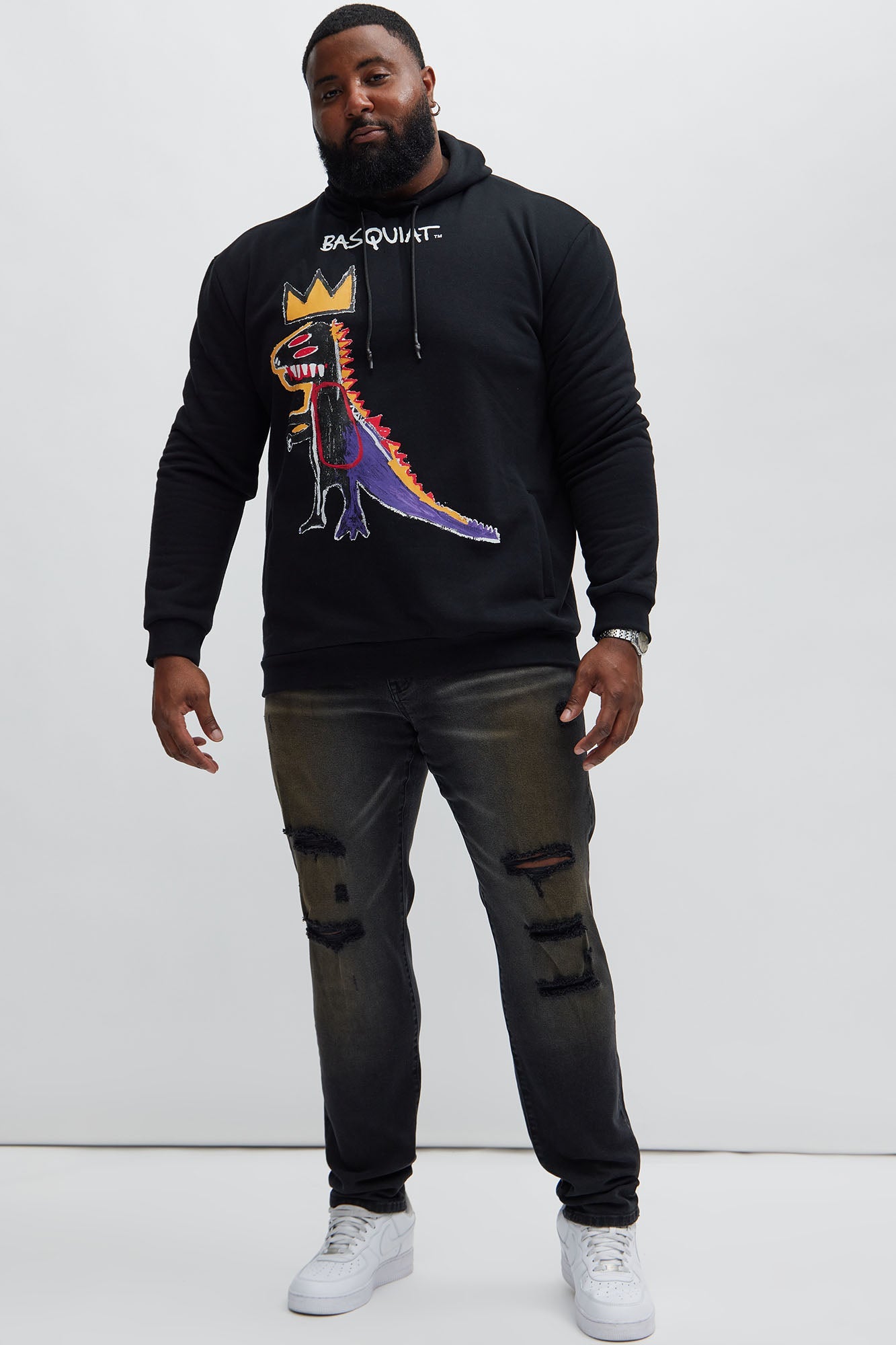 Basquiat Dinosaur Hoodie - Black - HCWP