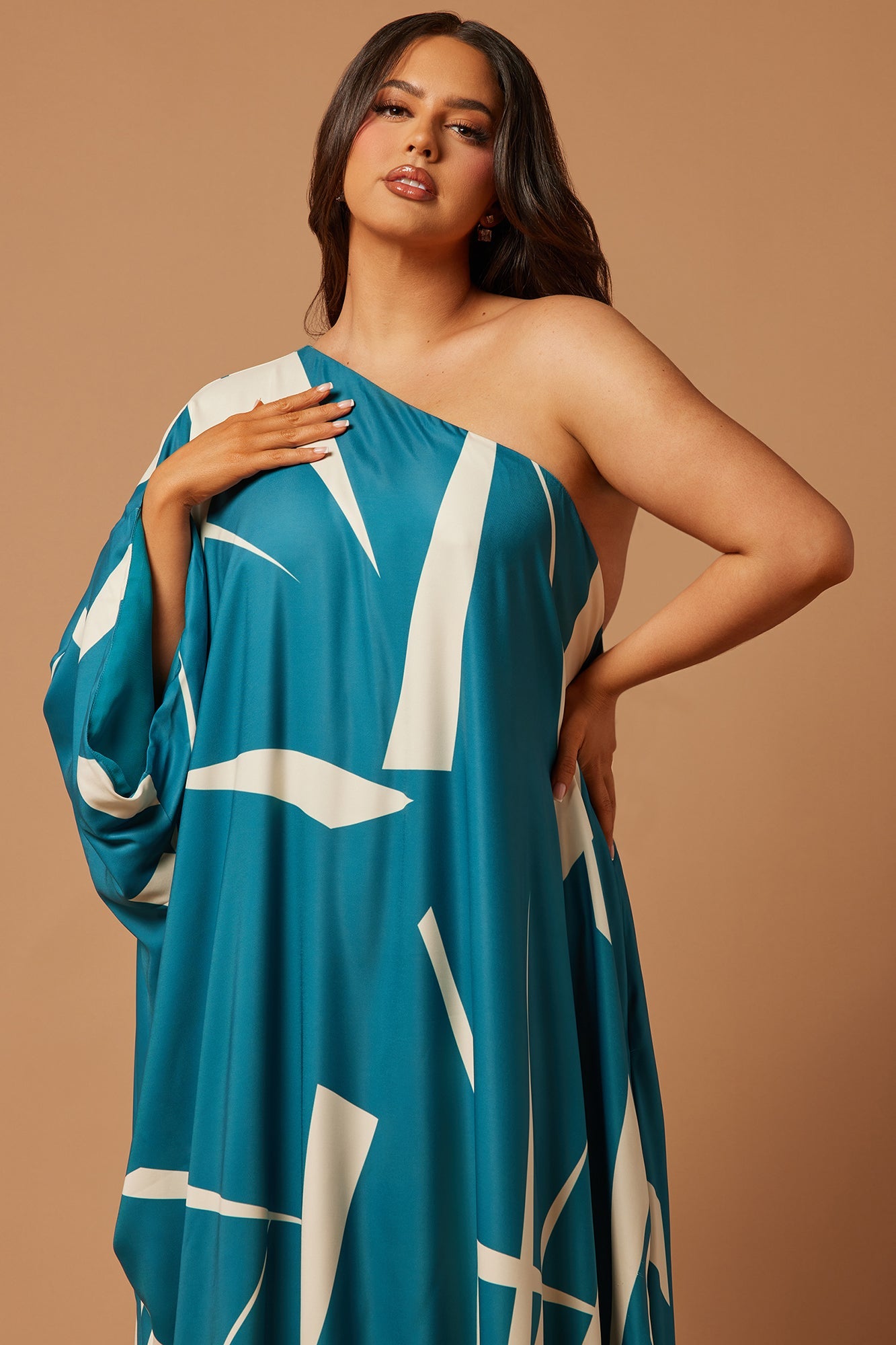 Patras Satin Kaftan - Teal - HCWP