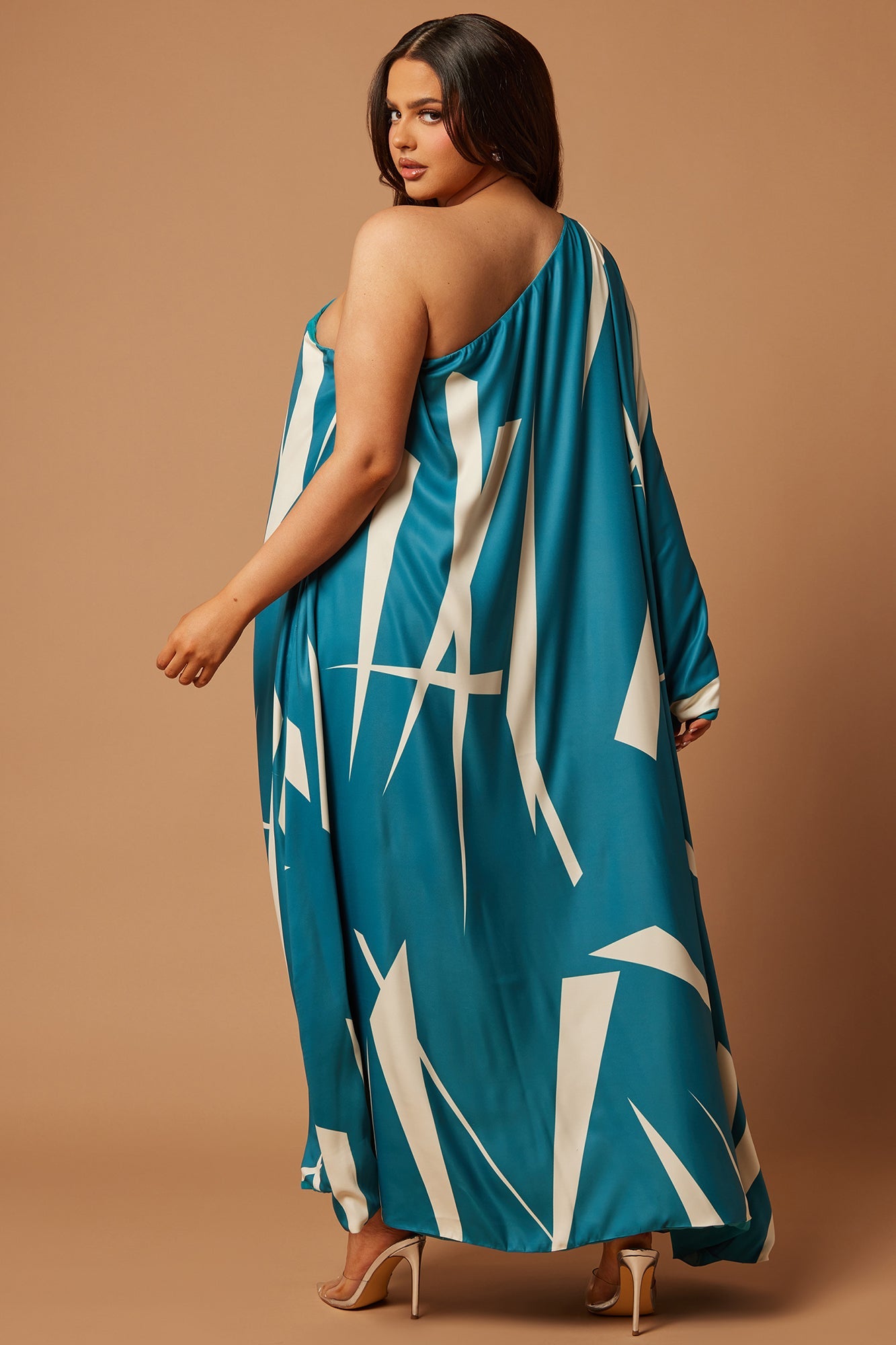 Patras Satin Kaftan - Teal - HCWP