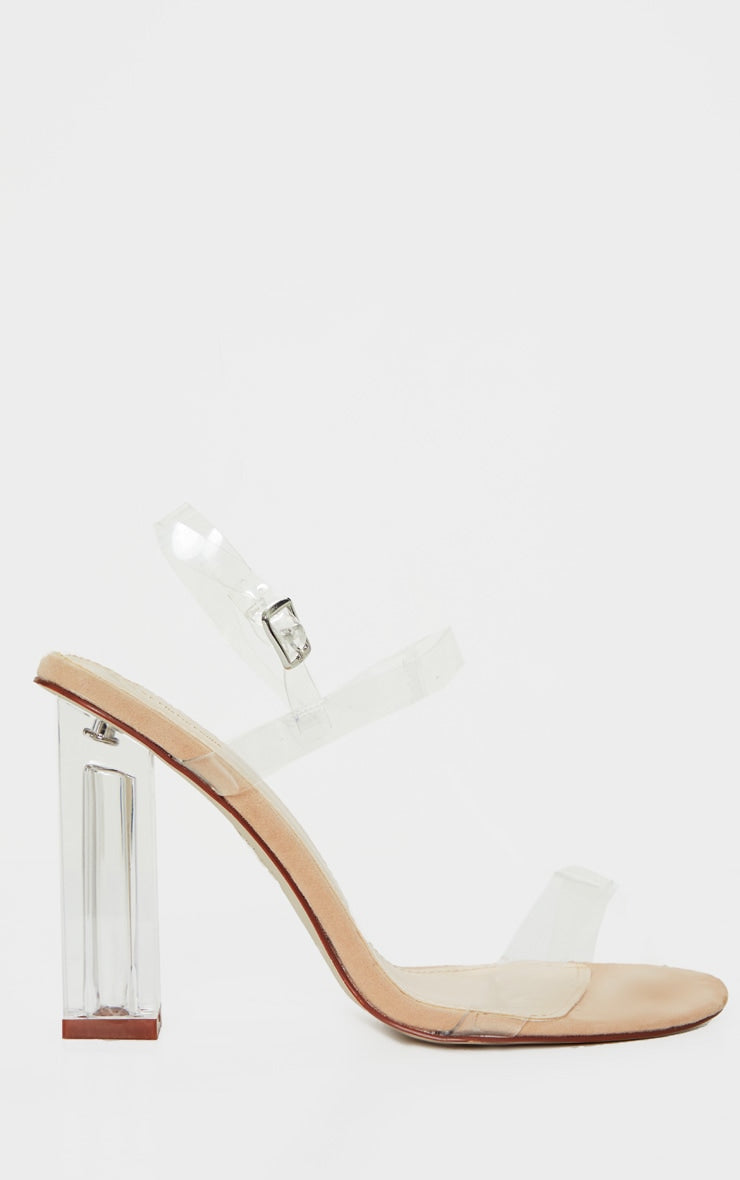 Clear Block Heel Strappy Sandal - HCWP