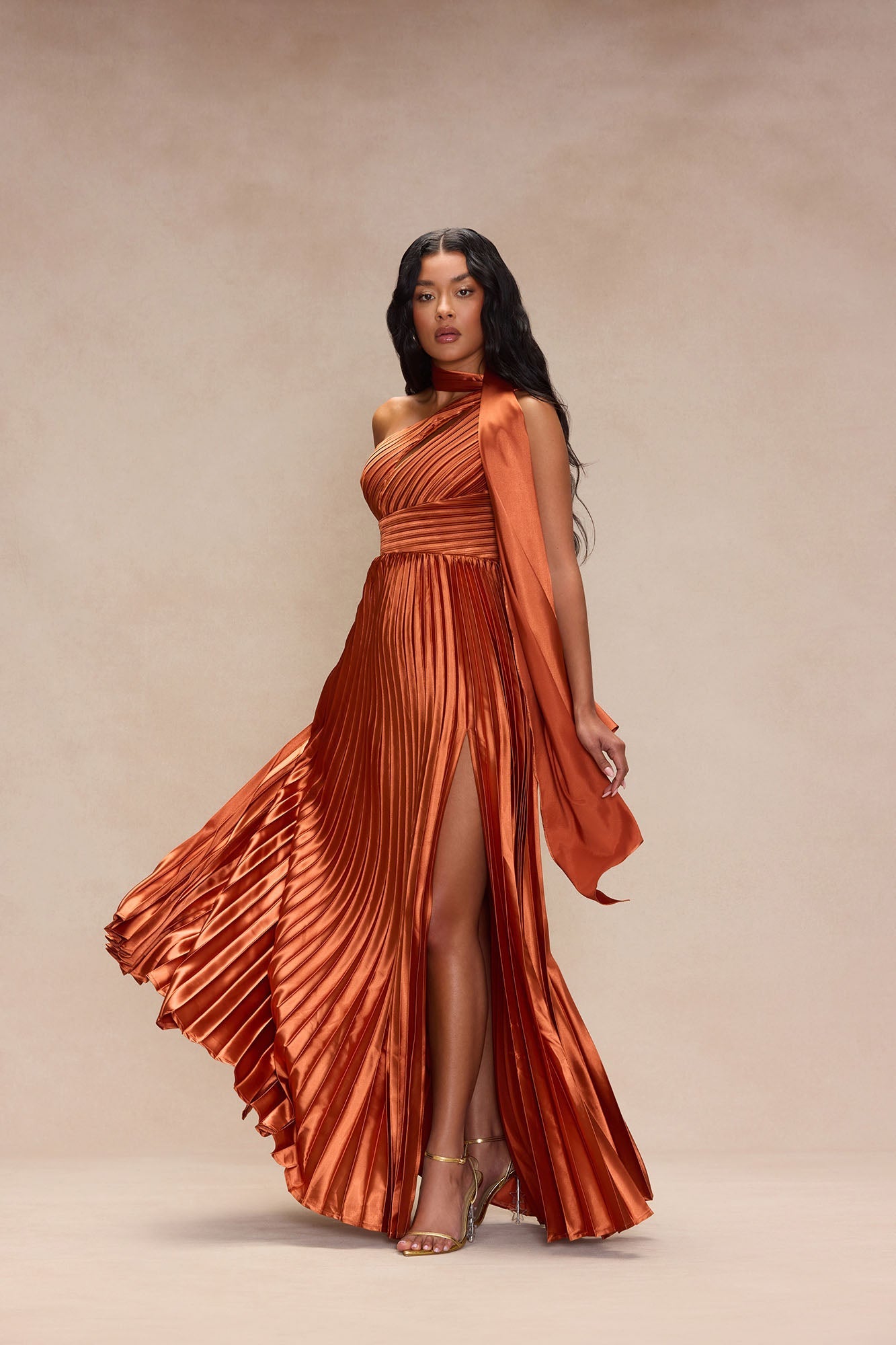 Unforgettable Night Satin Gown - Cognac - HCWP
