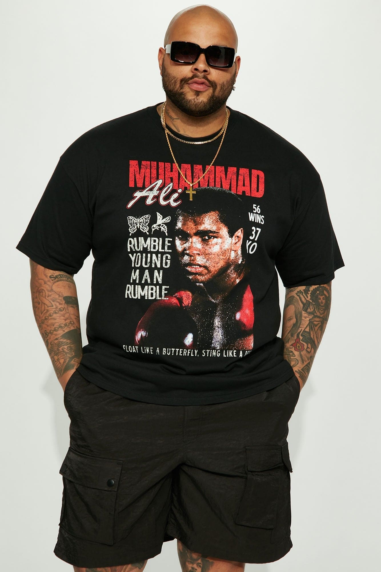 Muhammad Ali Rumble Short Sleeve Tee - Black - HCWP