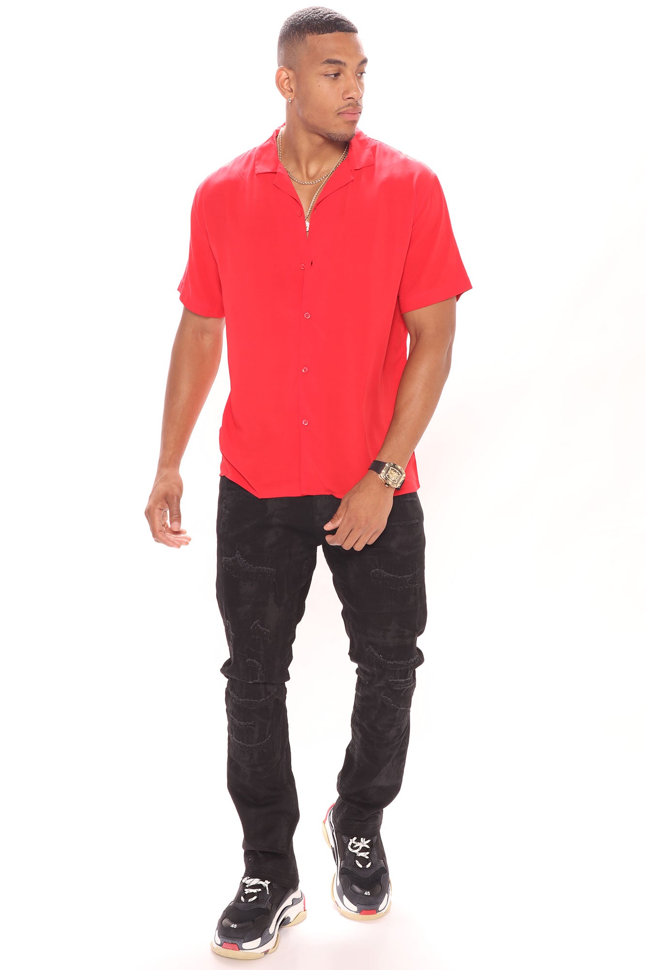 Dawson Short Sleeve Woven Top - Black - HCWP