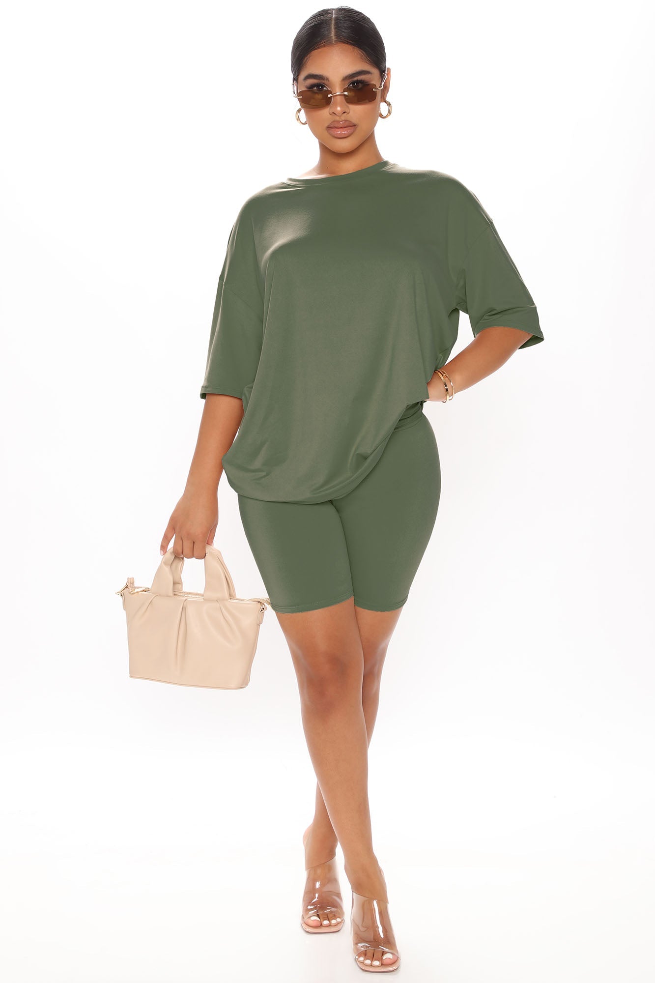 Weekend Vibes Short Set - Olive - HCWP