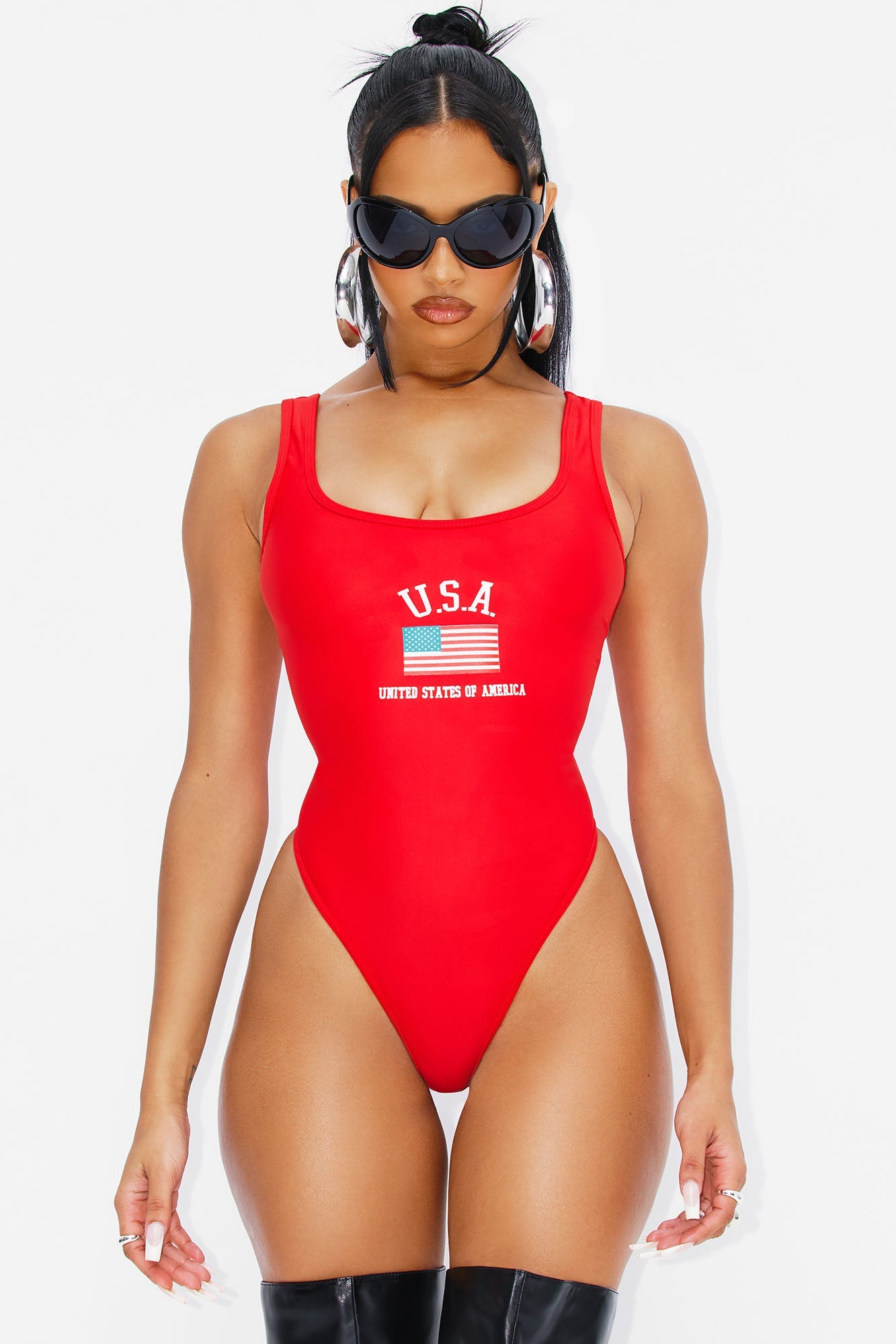USA Athletics 1 Piece Swimsuit - Red/combo - HCWP