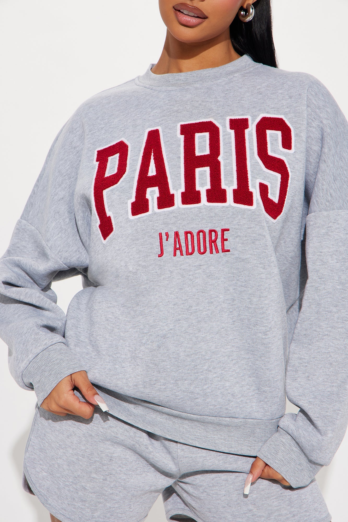 When In Paris Fleece Short Set - Grey - HCWP