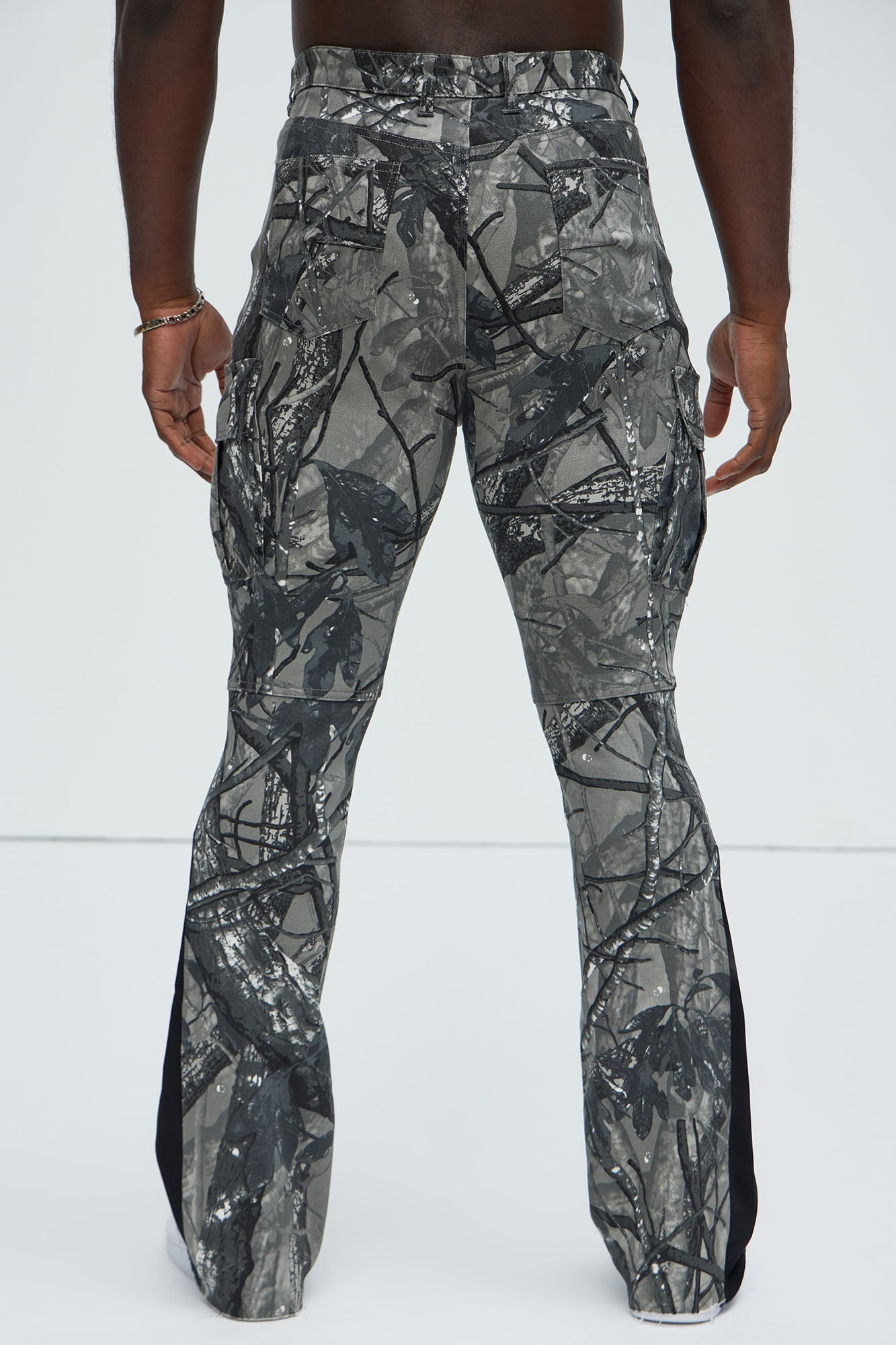All Over Print Stacked Twill Flare Pant - Grey/combo - HCWP