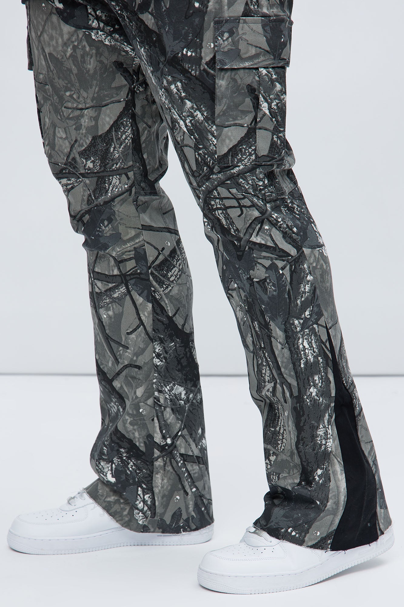 All Over Print Stacked Twill Flare Pant - Grey/combo - HCWP