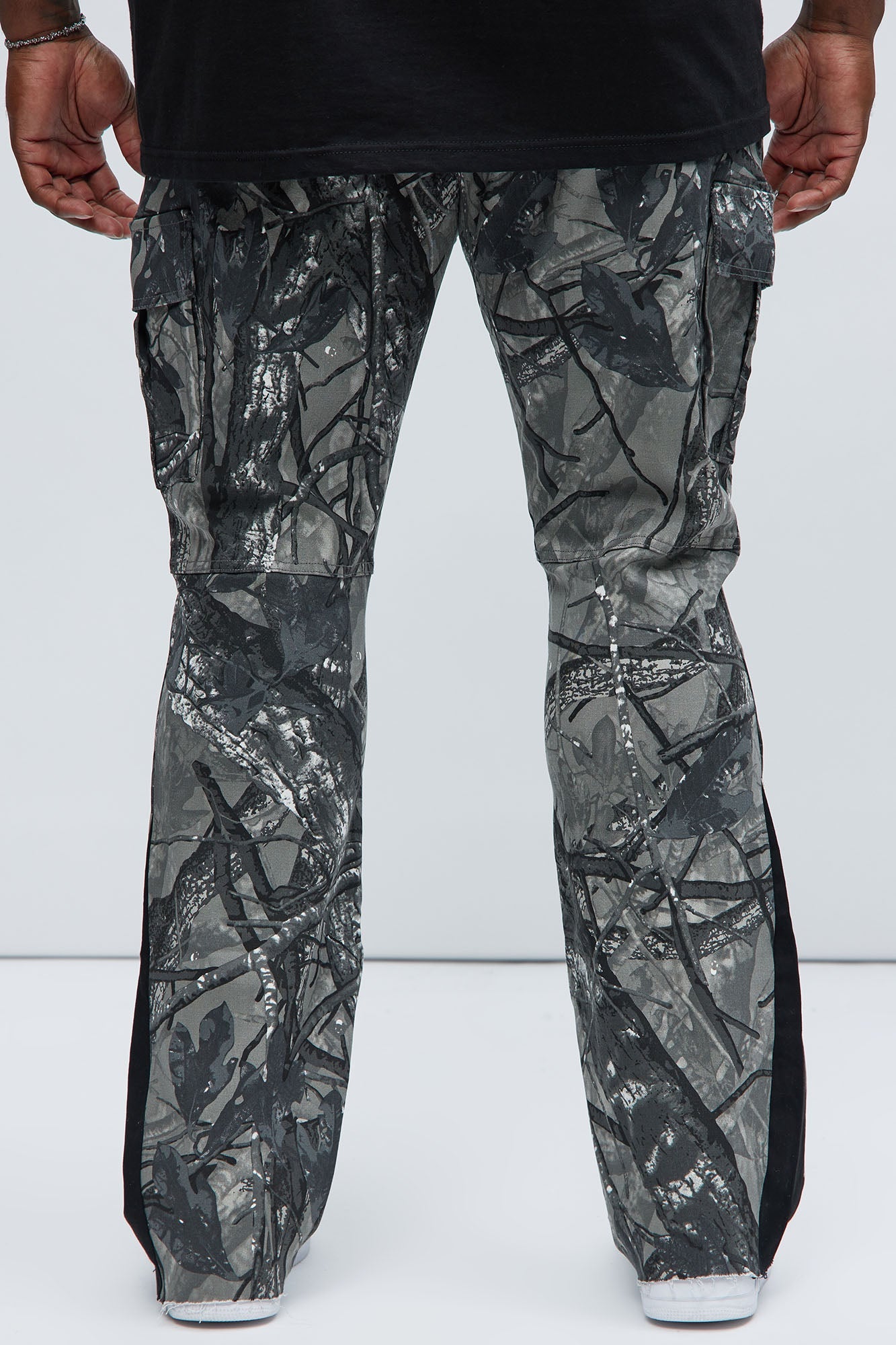 All Over Print Stacked Twill Flare Pant - Grey/combo - HCWP