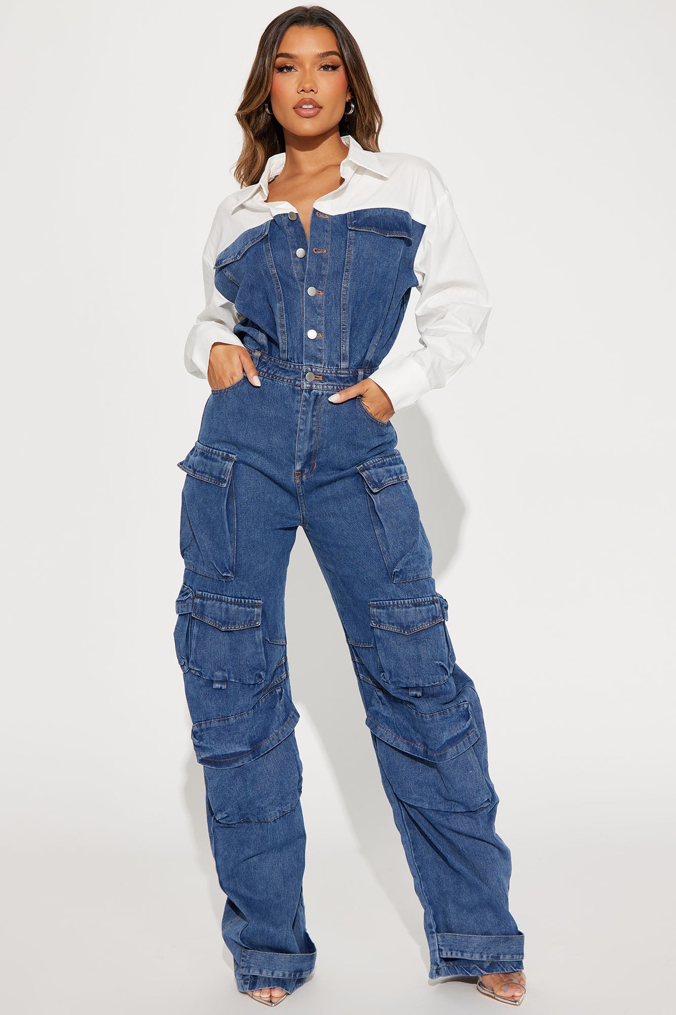 If You Want To Denim Jumpsuit - Medium Wash - HCWP