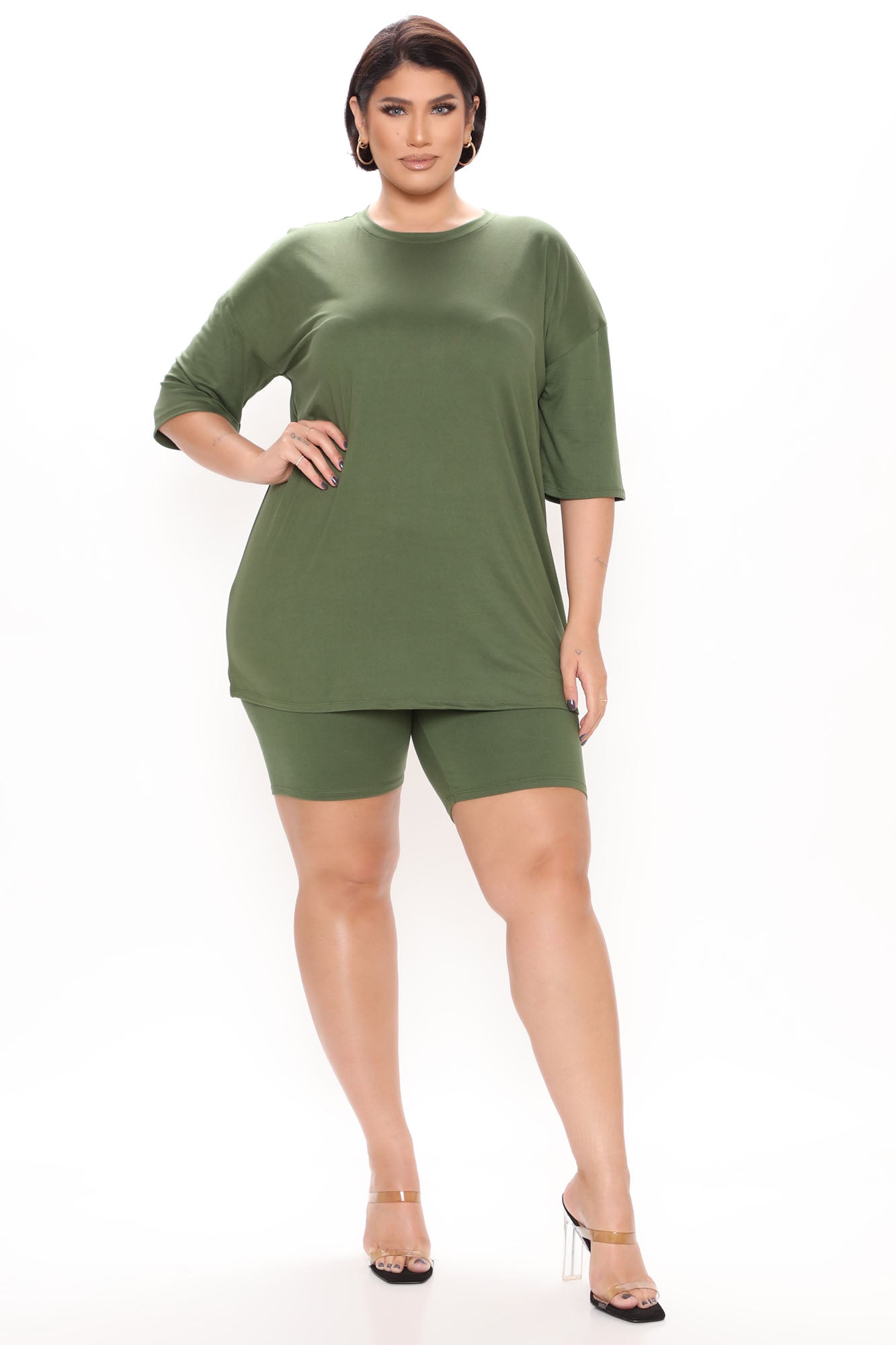 Weekend Vibes Short Set - Olive - HCWP