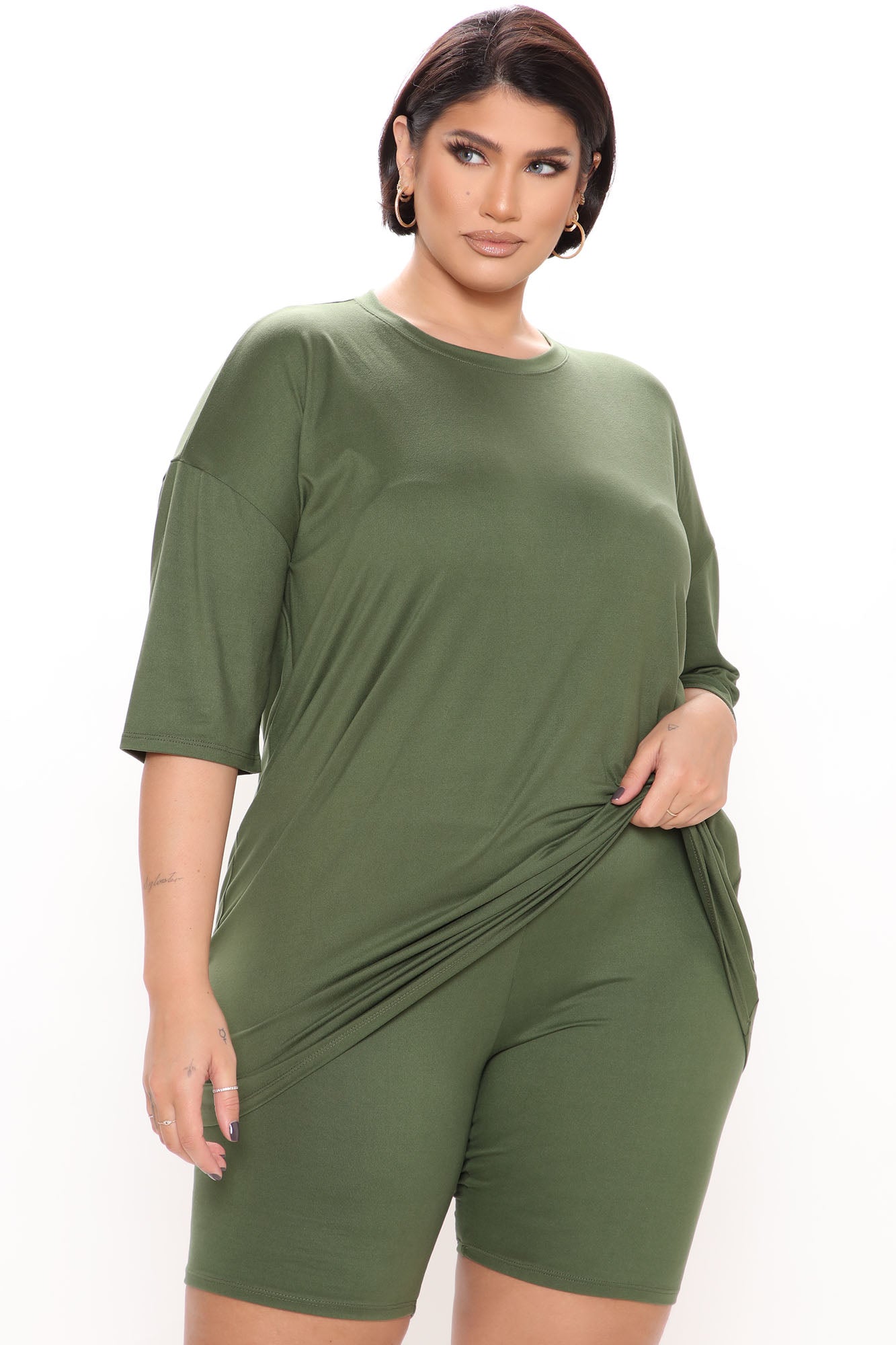 Weekend Vibes Short Set - Olive - HCWP