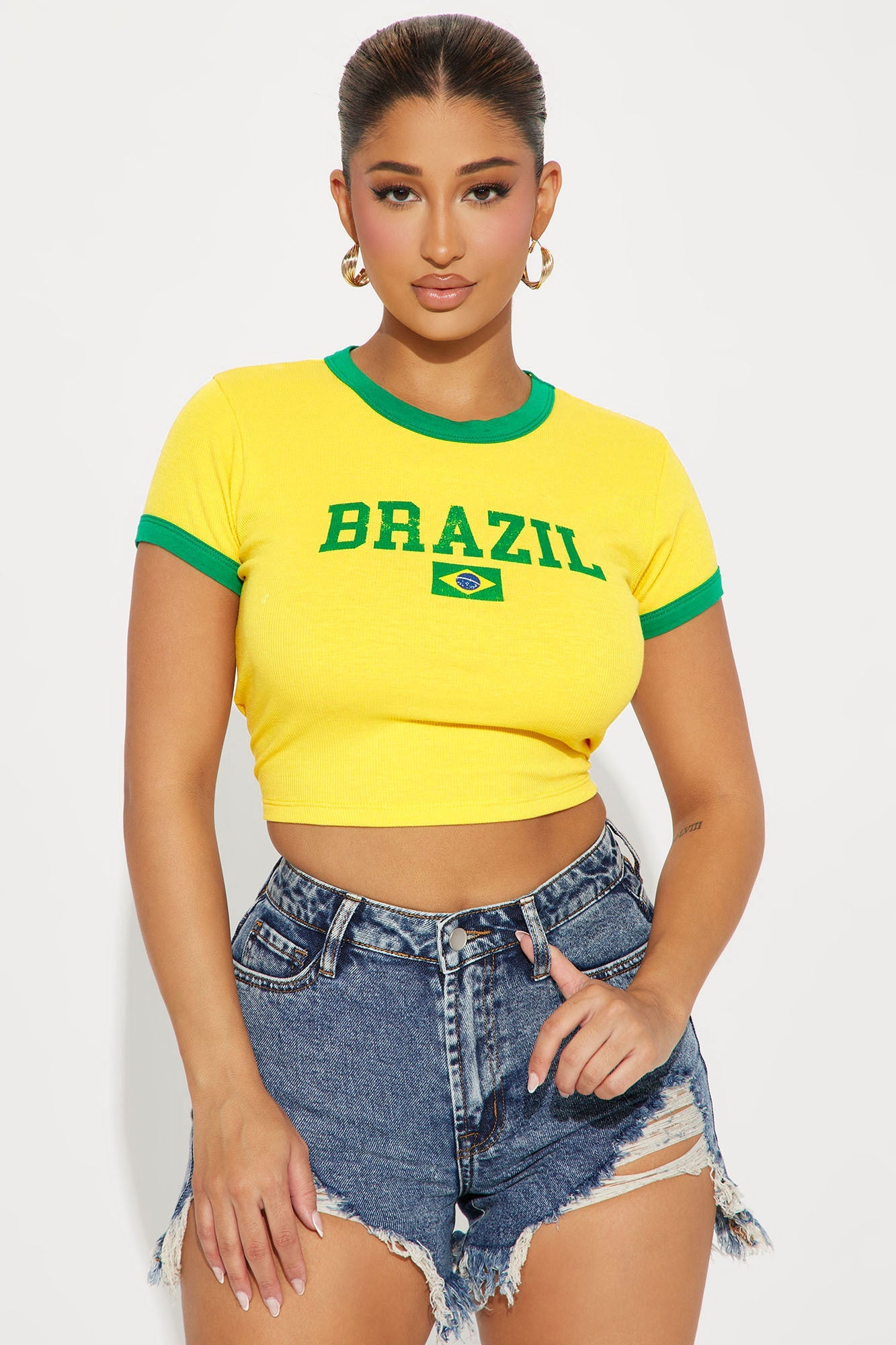 Brazil Ringer Tee - Yellow - HCWP