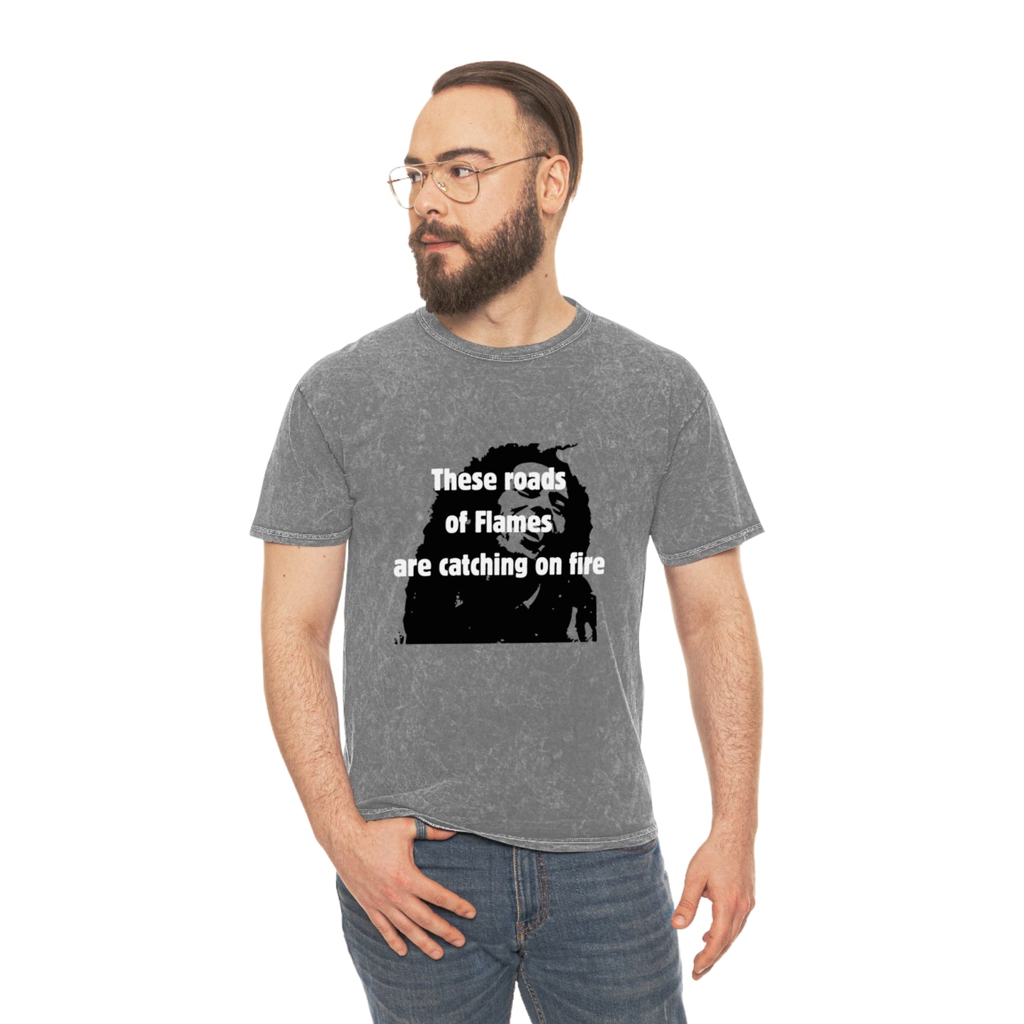 Roads of Flames Unisex Mineral Wash T-Shirt - HCWP