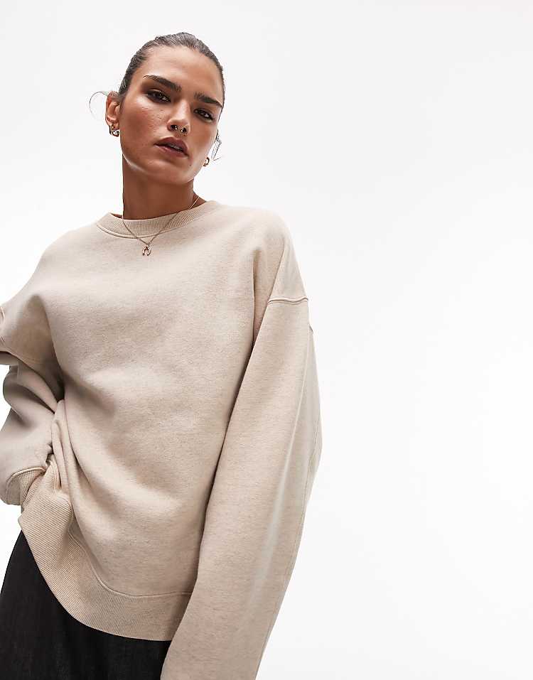 Topshop premium seam detail sweat in burgundy - HCWP