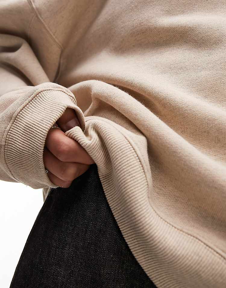 Topshop premium seam detail sweat in burgundy - HCWP