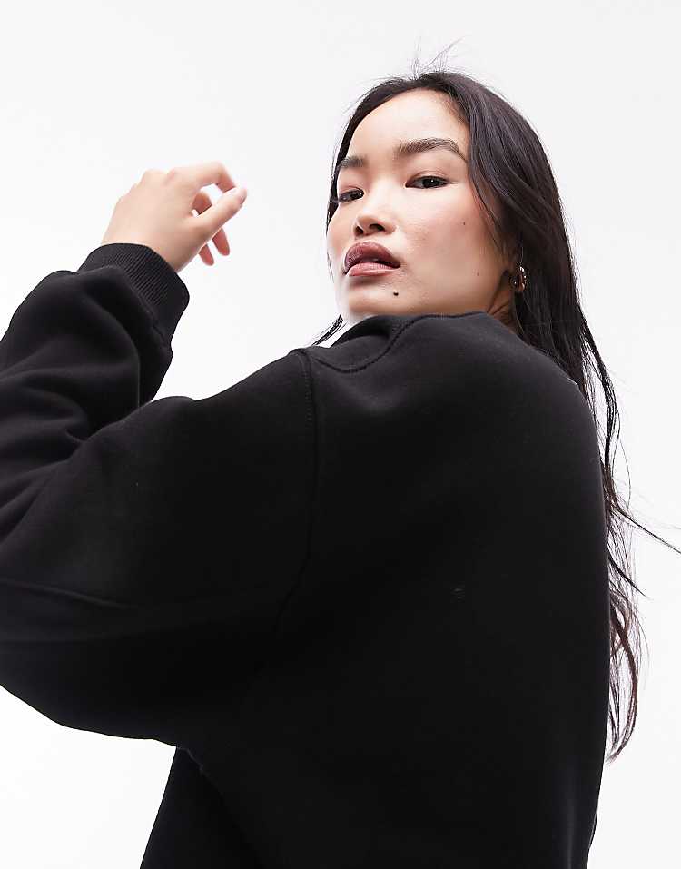 Topshop premium seam detail sweat in burgundy - HCWP
