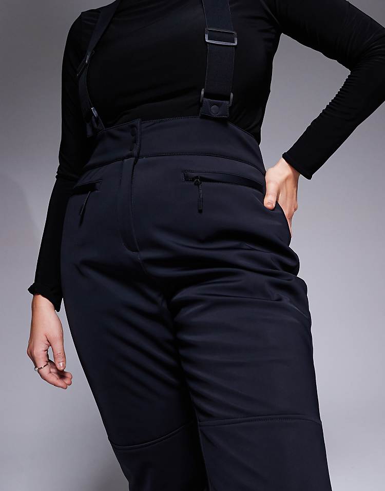ASOS 4505 Curve Ski soft shell water repellent kick flare ski trousers in black