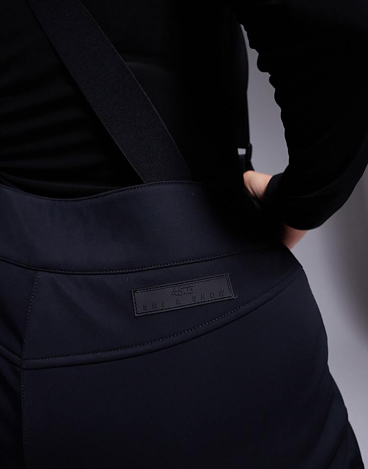 ASOS 4505 Curve Ski soft shell water repellent kick flare ski trousers in black