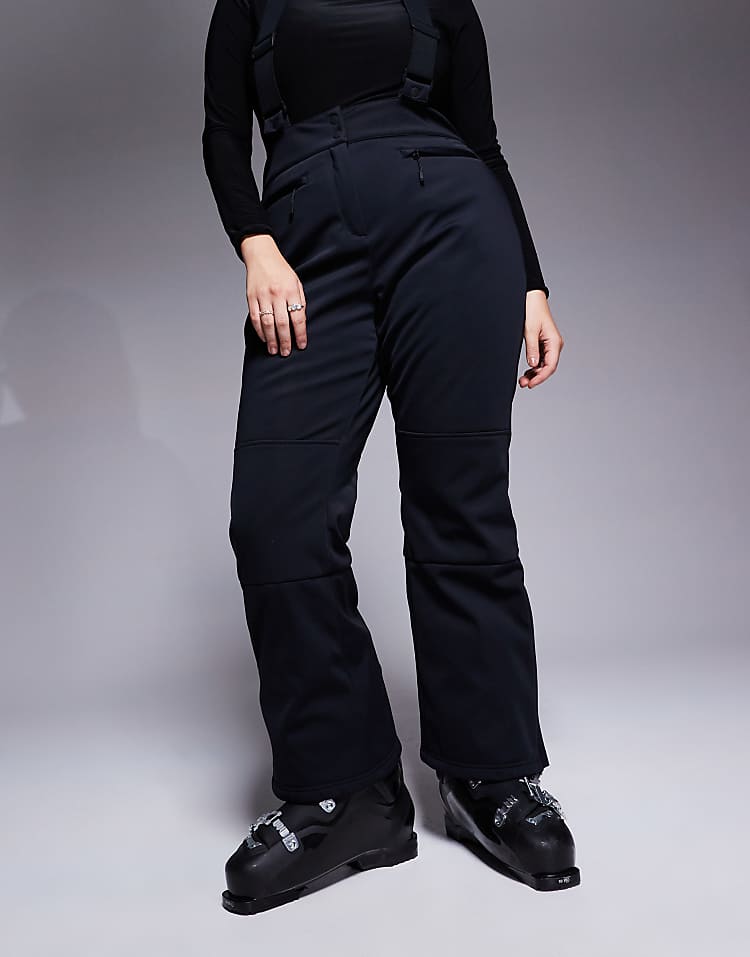 ASOS 4505 Curve Ski soft shell water repellent kick flare ski trousers in black
