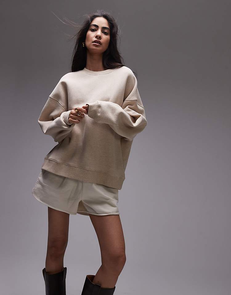 Topshop premium seam detail sweat in burgundy - HCWP