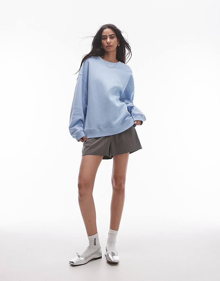 Topshop premium seam detail sweat in burgundy - HCWP