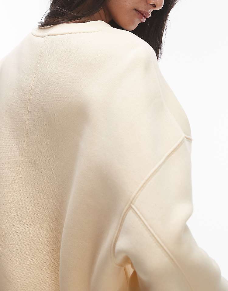 Topshop premium seam detail sweat in burgundy - HCWP