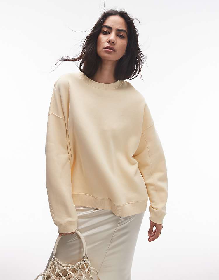 Topshop premium seam detail sweat in burgundy - HCWP