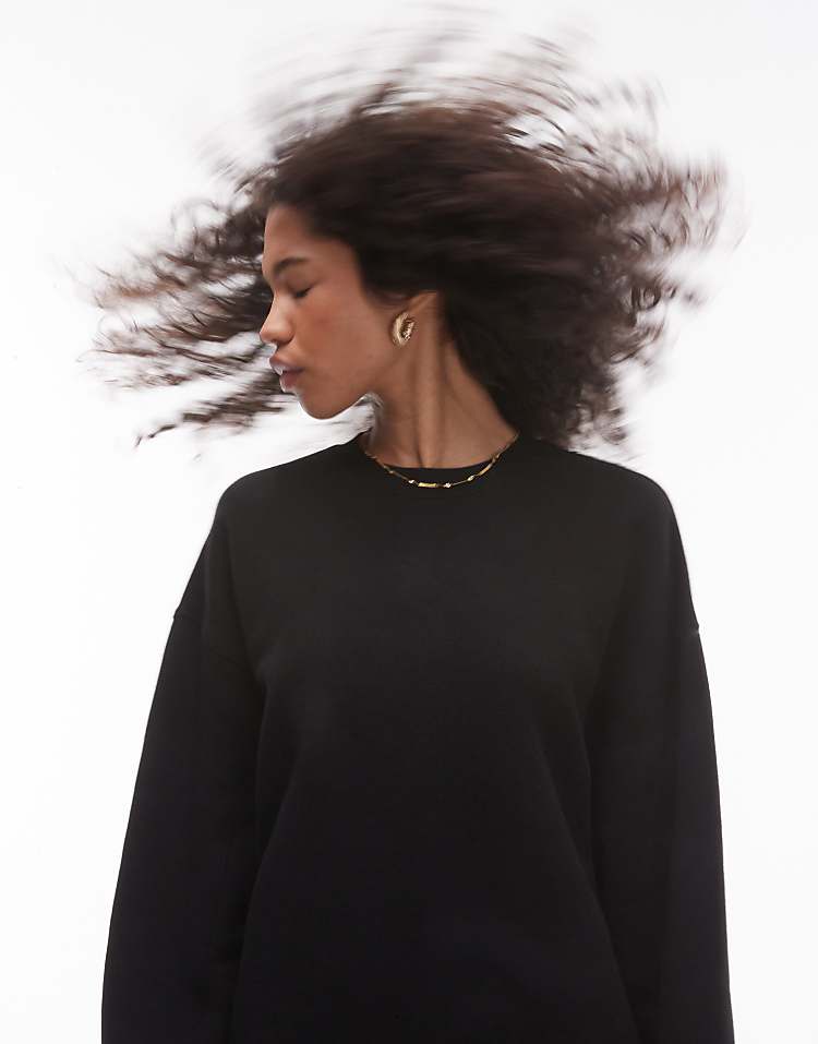 Topshop premium seam detail sweat in burgundy - HCWP