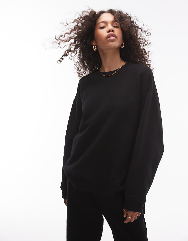 Topshop premium seam detail sweat in burgundy - HCWP
