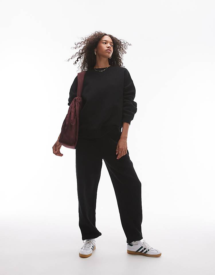 Topshop premium seam detail sweat in burgundy - HCWP