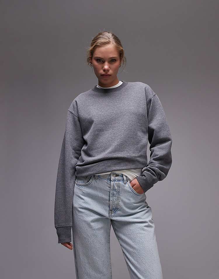 Topshop slim sweat in burgundy