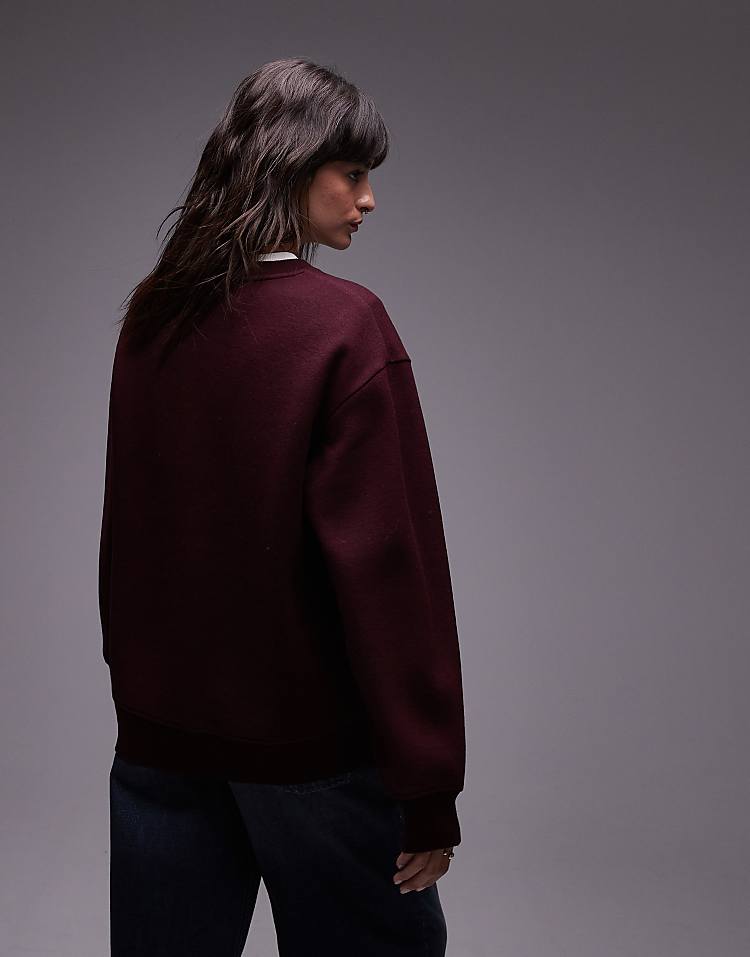 ARKET double-faced soft wool sweater in burgundy
