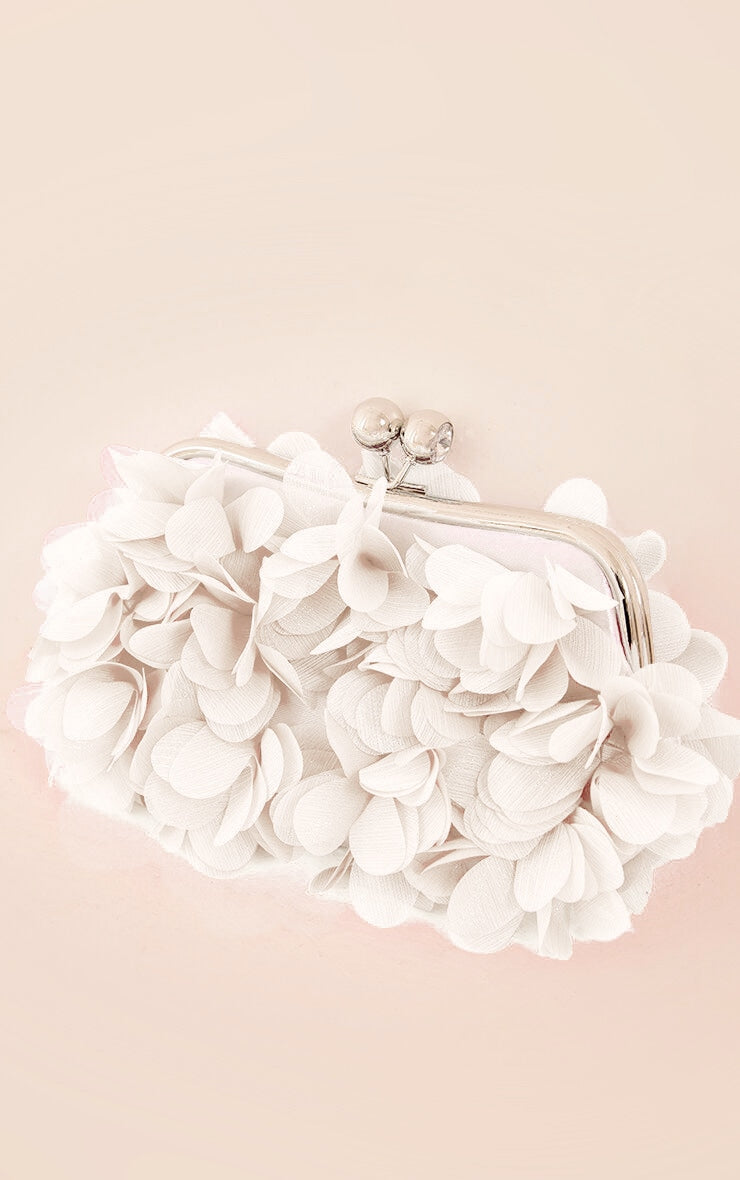 Hot Pink Petal Clutch Shoulder Bag - HCWP