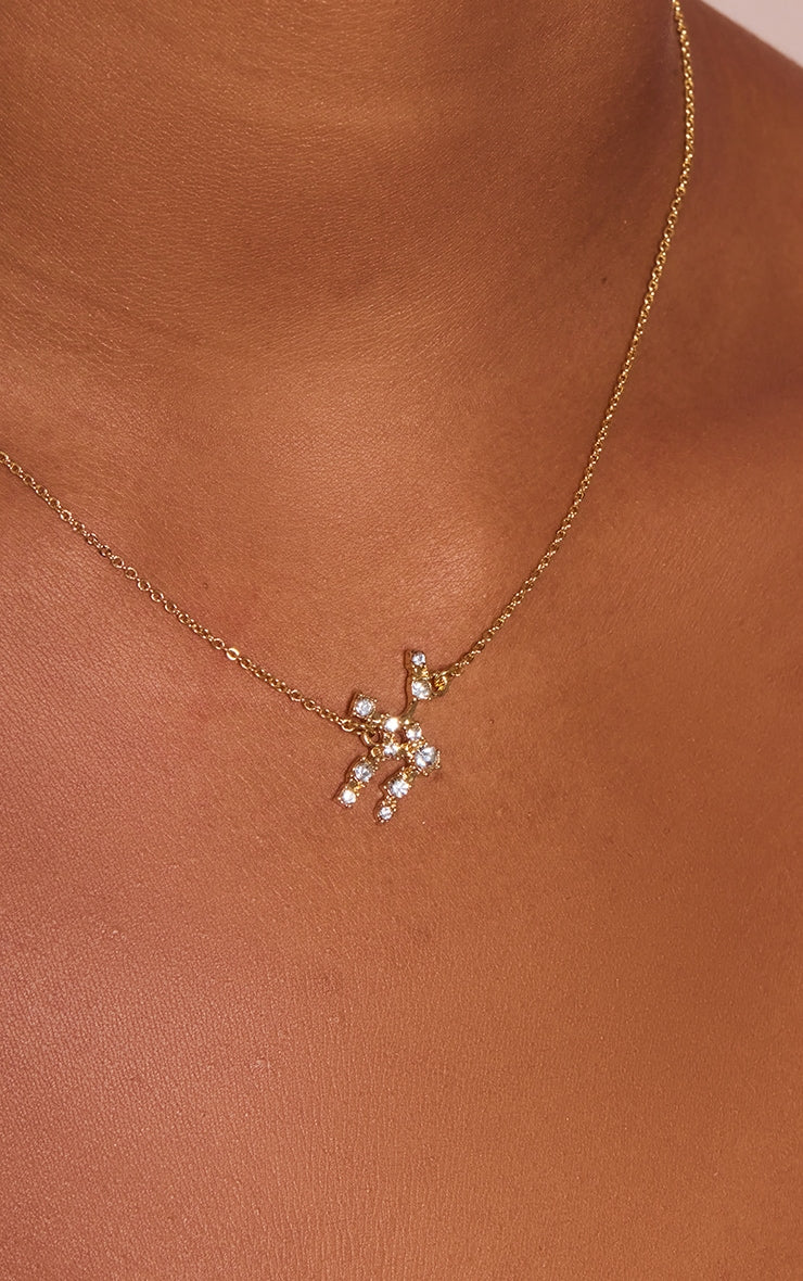 Gold Plated Taurus Celestial Necklace - HCWP