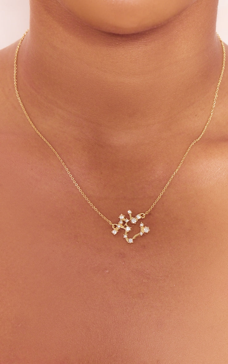 Gold Plated Capricorn Celestial Necklace - HCWP