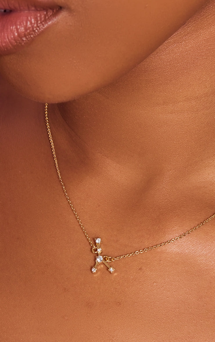 Gold Plated Gemini Celestial Necklace - HCWP
