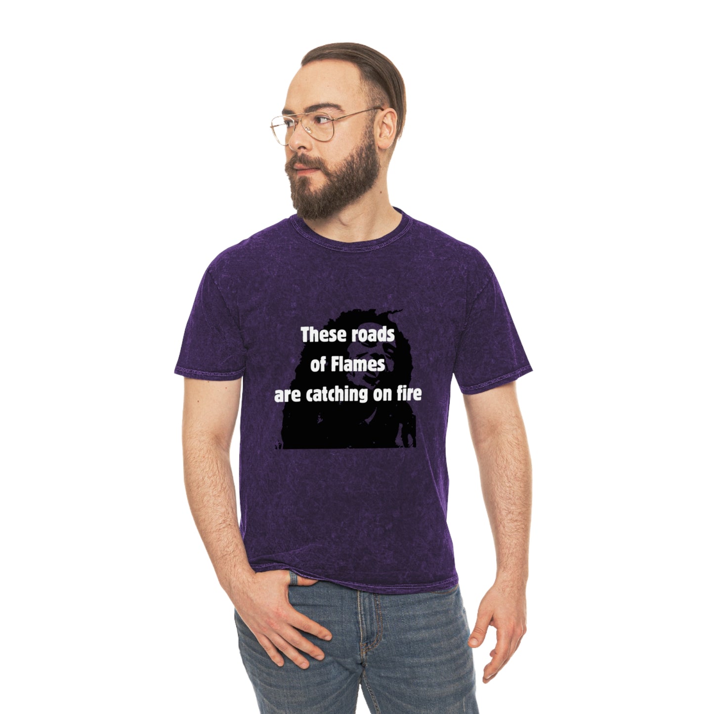 Roads of Flames Unisex Mineral Wash T-Shirt - HCWP