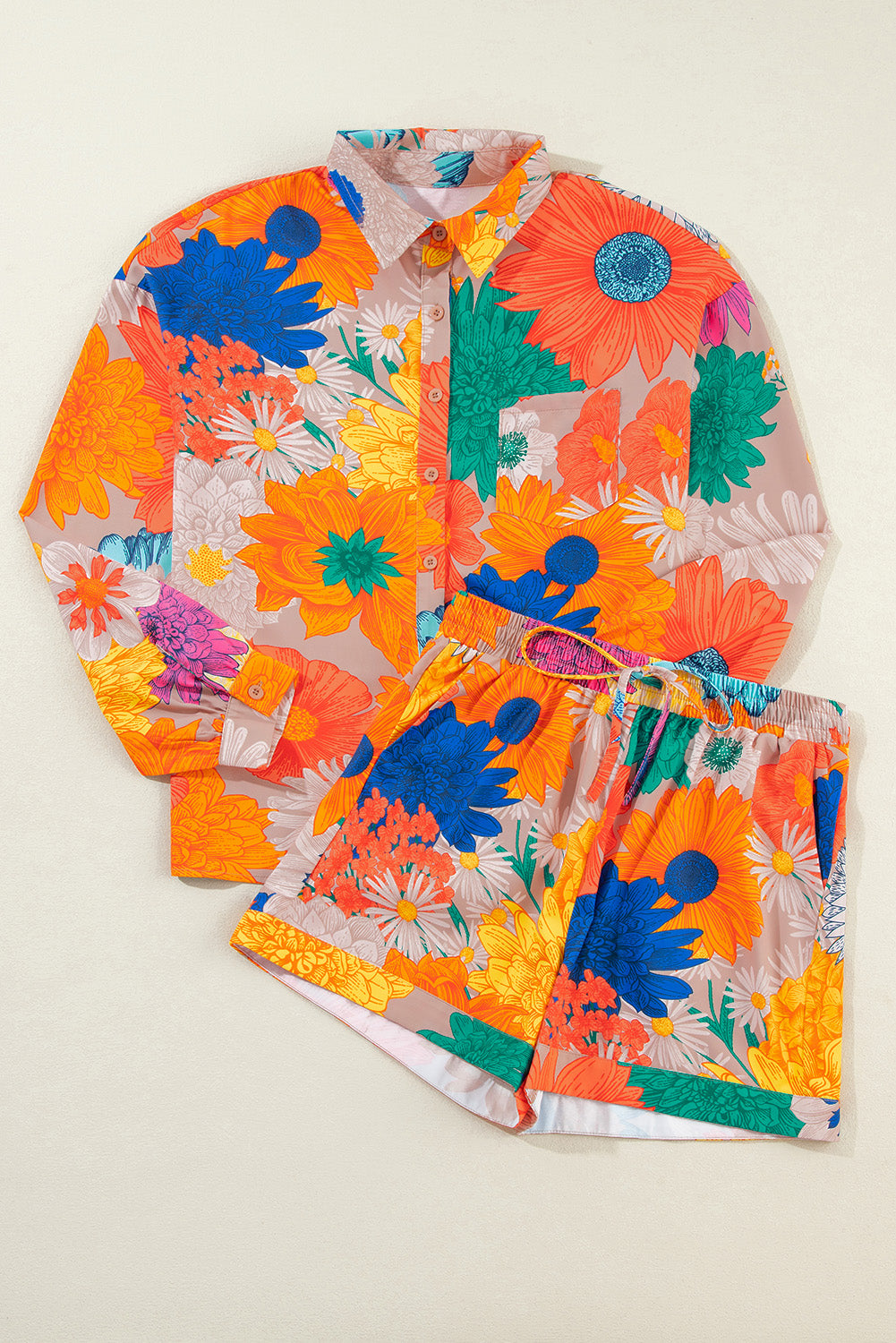 Orange Floral Printed Set - HCWP