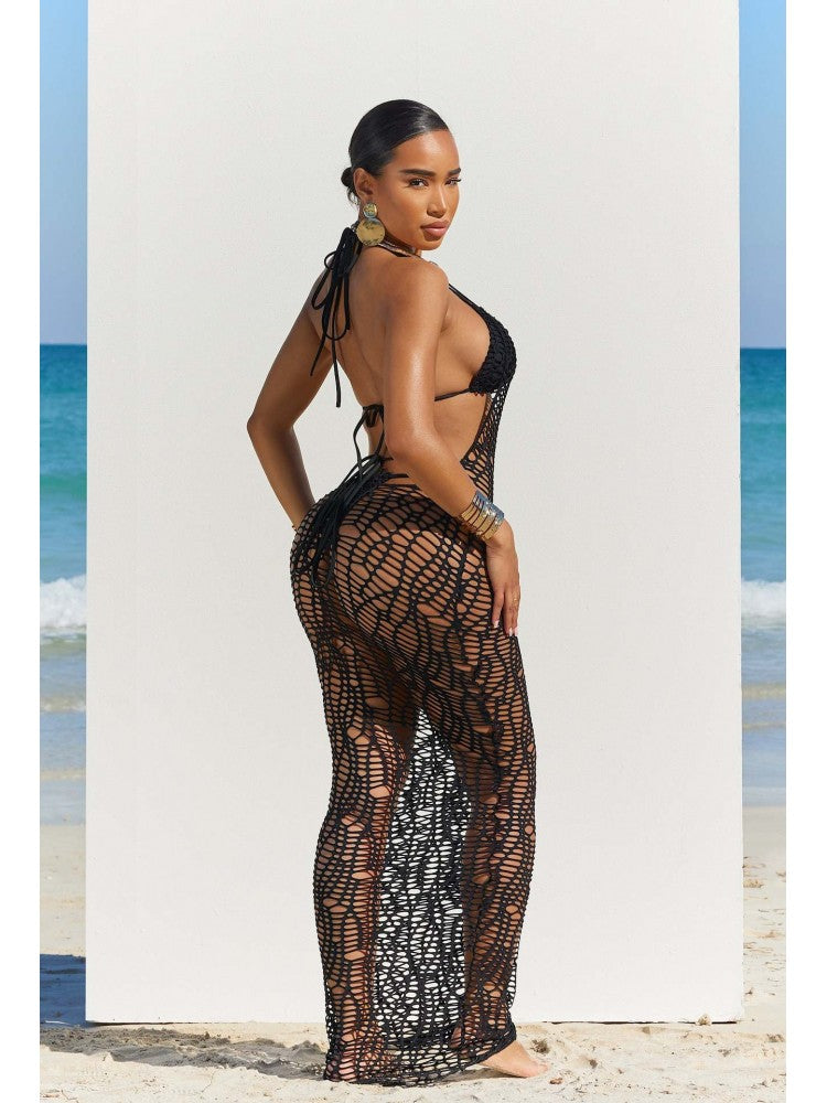See Through High Rise Backless Bikinis 3 Piece Sets - HCWP