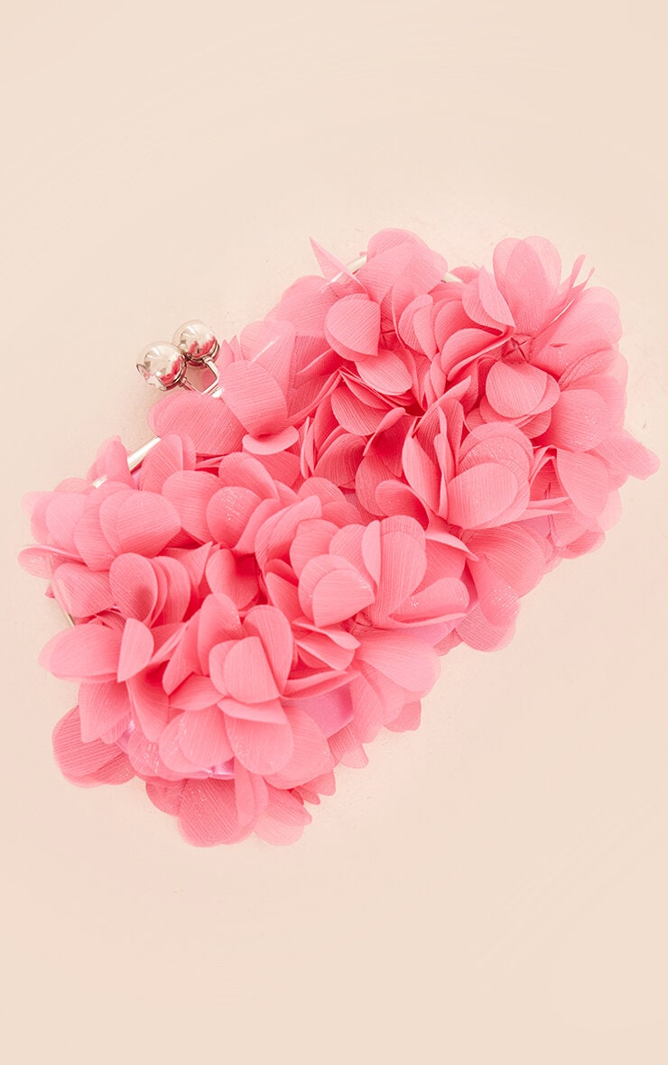 Hot Pink Petal Clutch Shoulder Bag - HCWP
