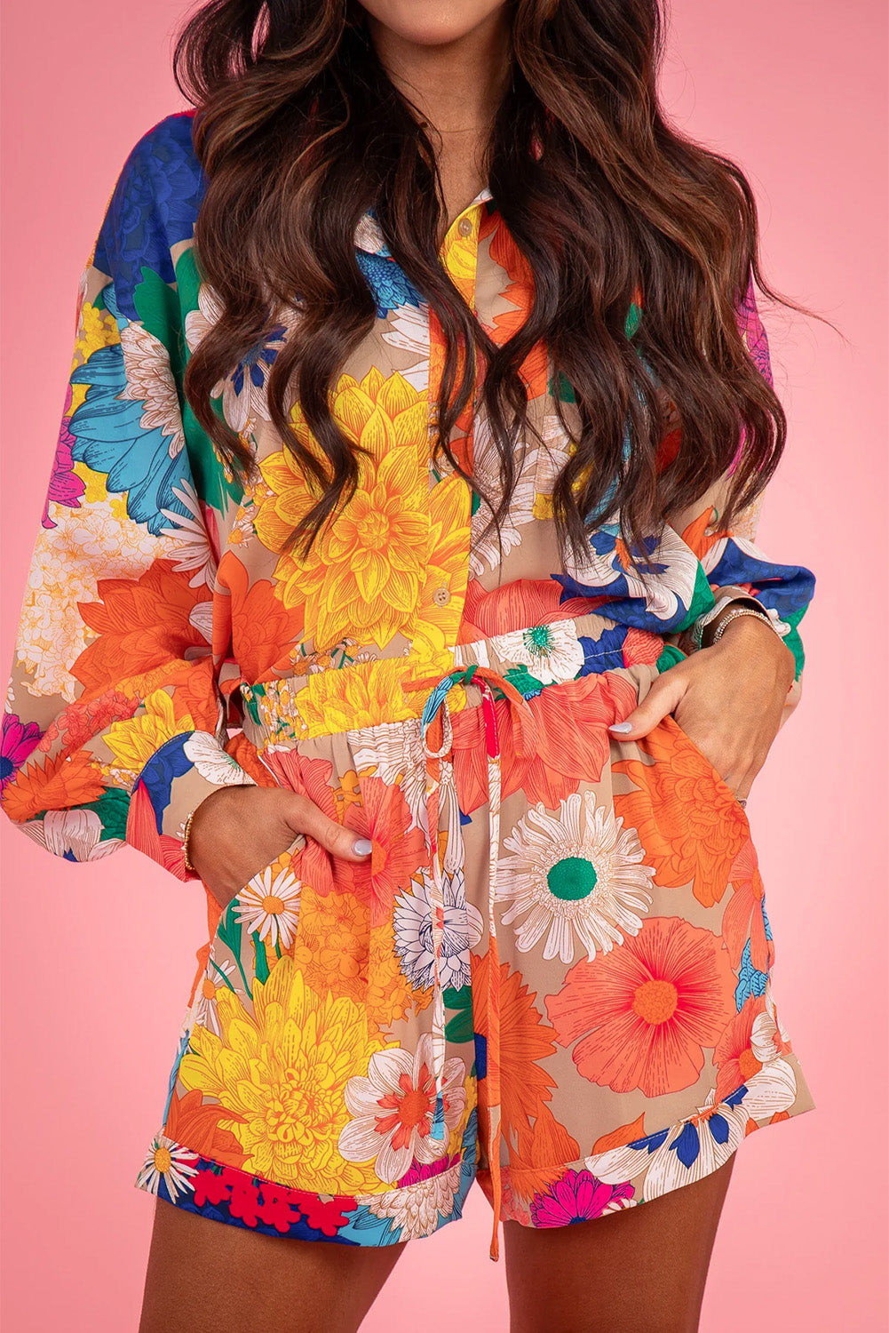 Orange Floral Printed Set - HCWP