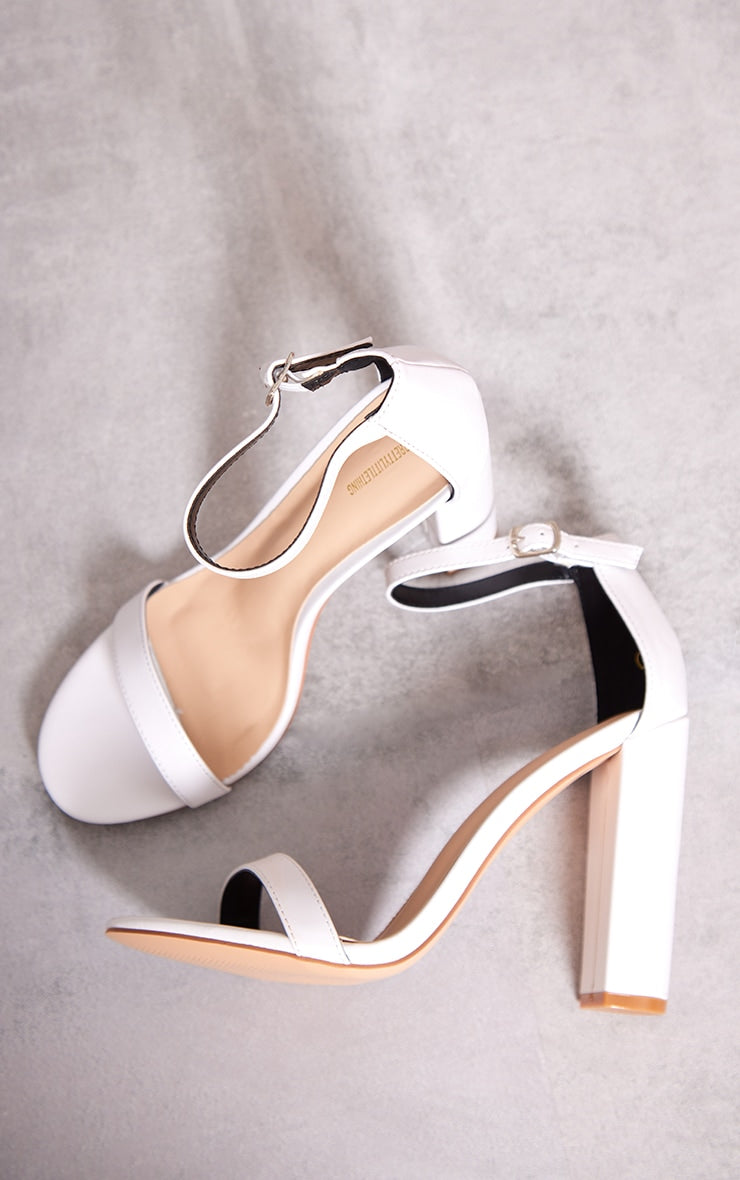 White May Blocked Heeled Sandal - HCWP