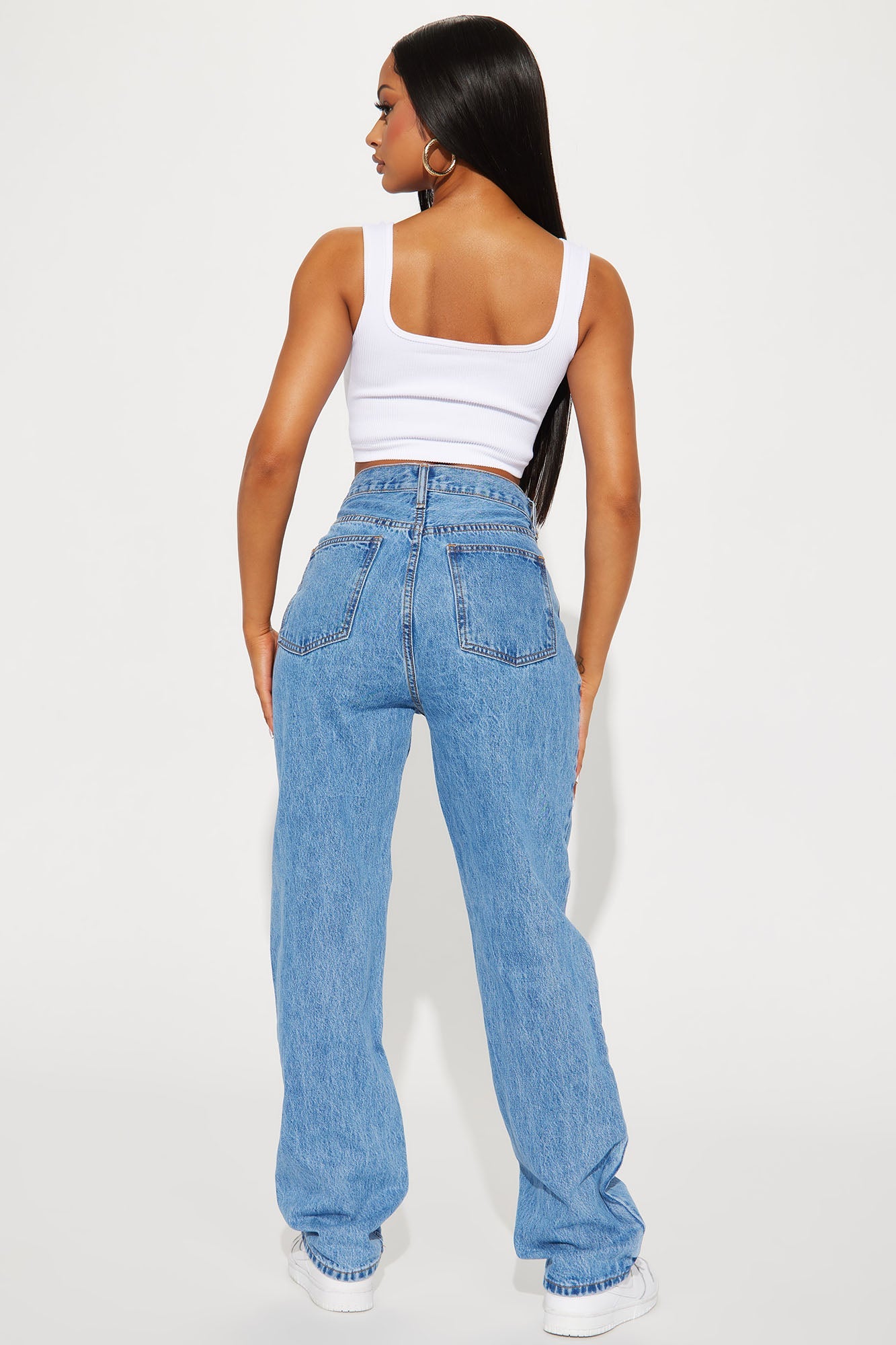 Crossover Straight Leg Jeans - Medium Wash - HCWP