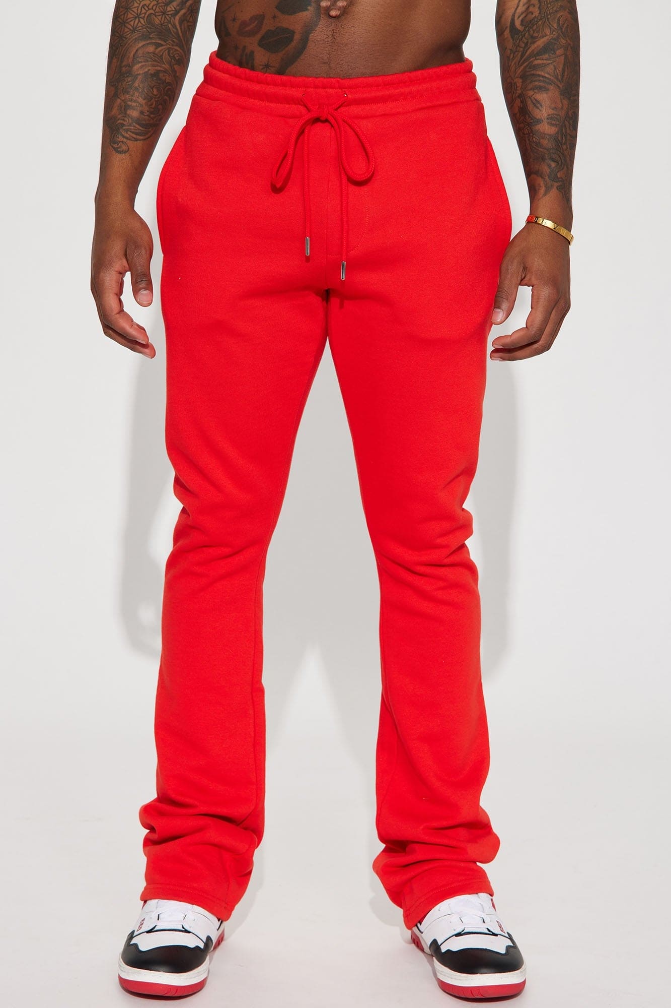 Tyson Skinny Stacked Flare Sweatpant - Red - HCWP