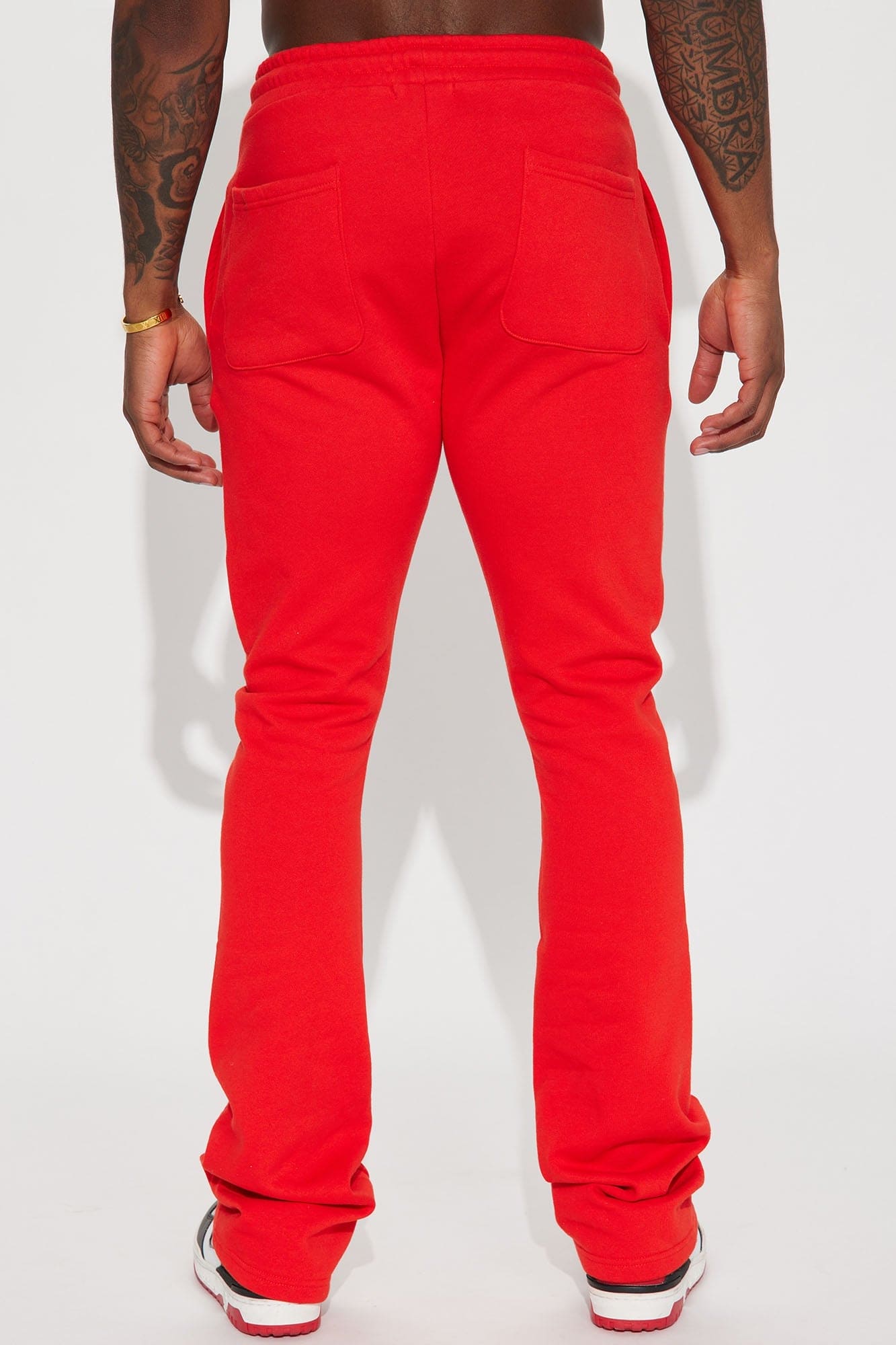 Tyson Skinny Stacked Flare Sweatpant - Red - HCWP