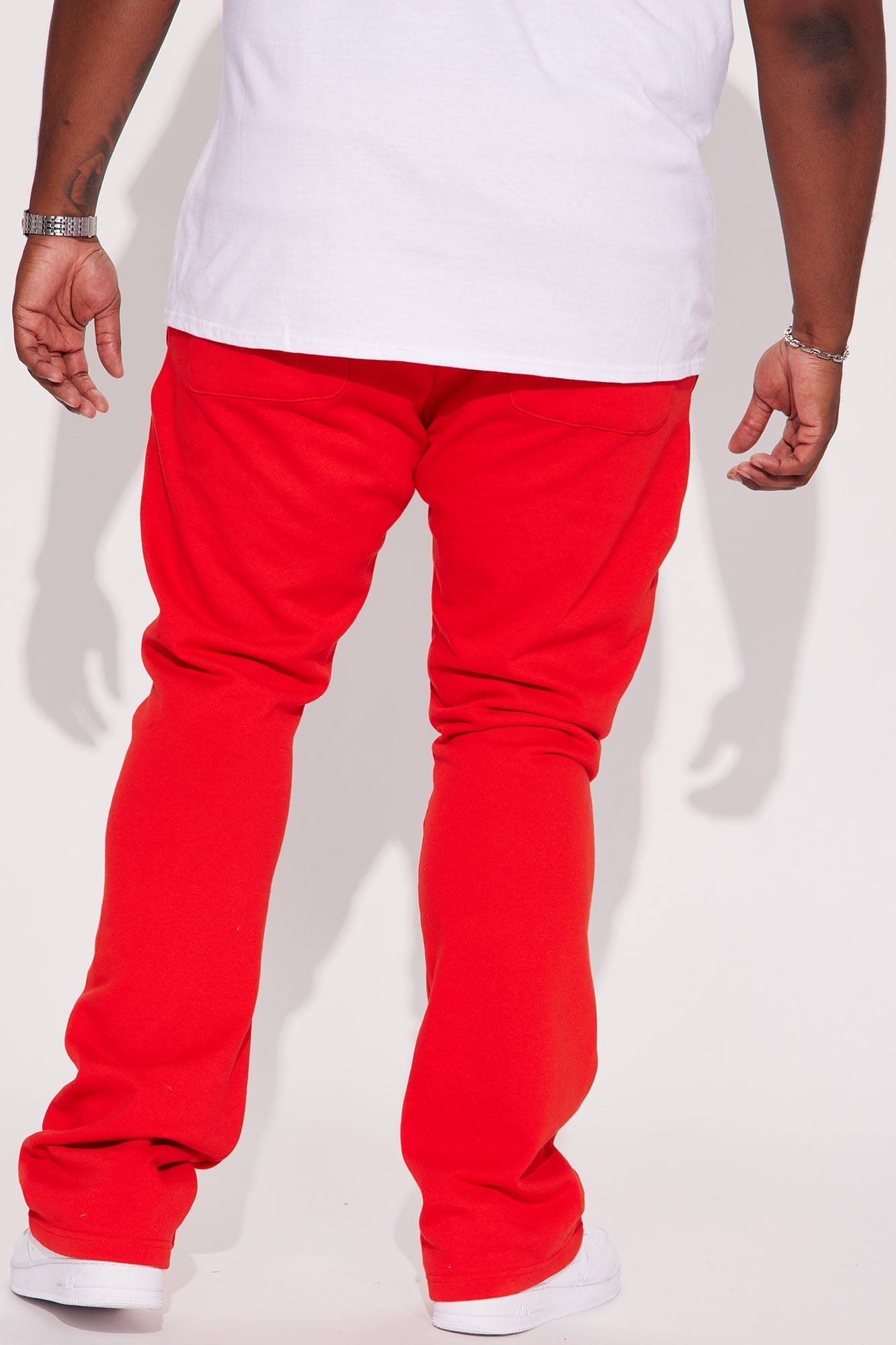 Tyson Skinny Stacked Flare Sweatpant - Red - HCWP