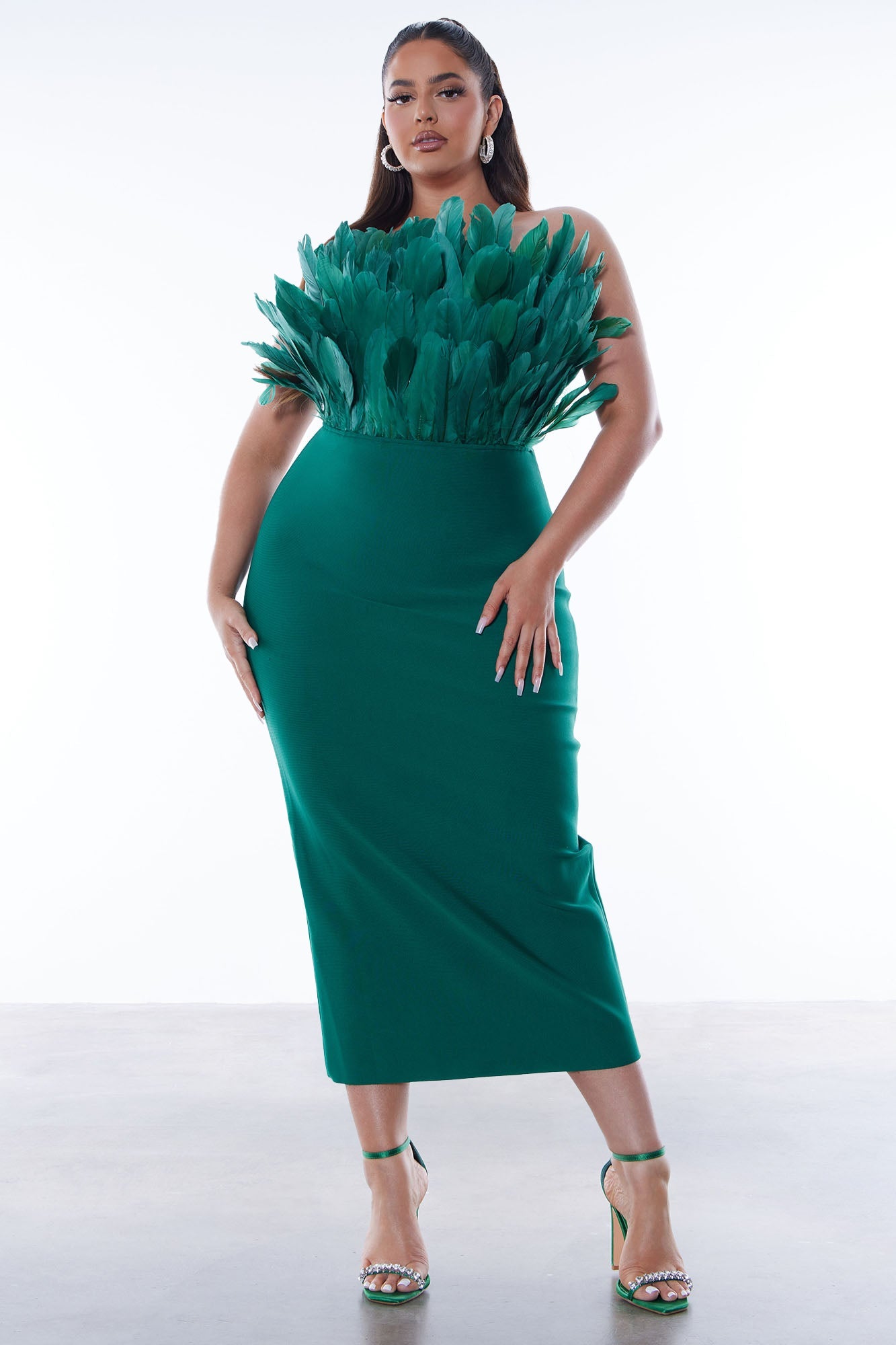 Marianna Bandage Midi Dress - Hunter - HCWP